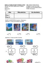The first term test English Grade 4 - School year 2021-2022